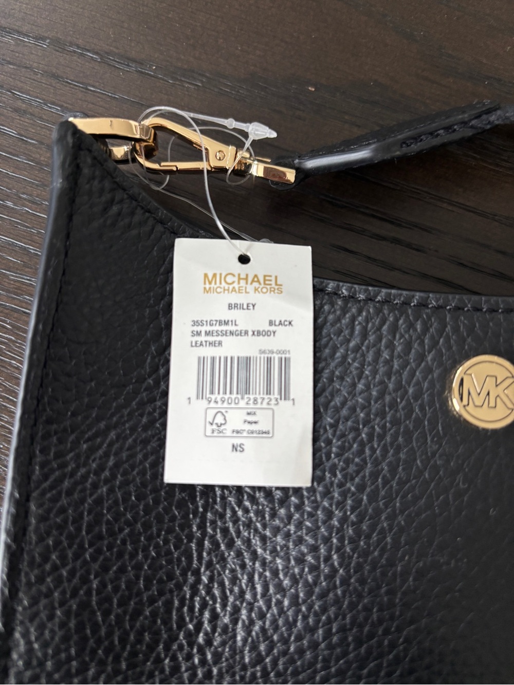 Michael Kors Pebbled Black Crossbody Bag Briley - Picture 4 of 5